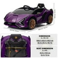 thumbnail image 4 of VOLTZ TOYS Lamborghini SIAN FKP 37 12V Ride on Car with Scissor Doors and Remote Control, Licensed - Purple, 4 of 7