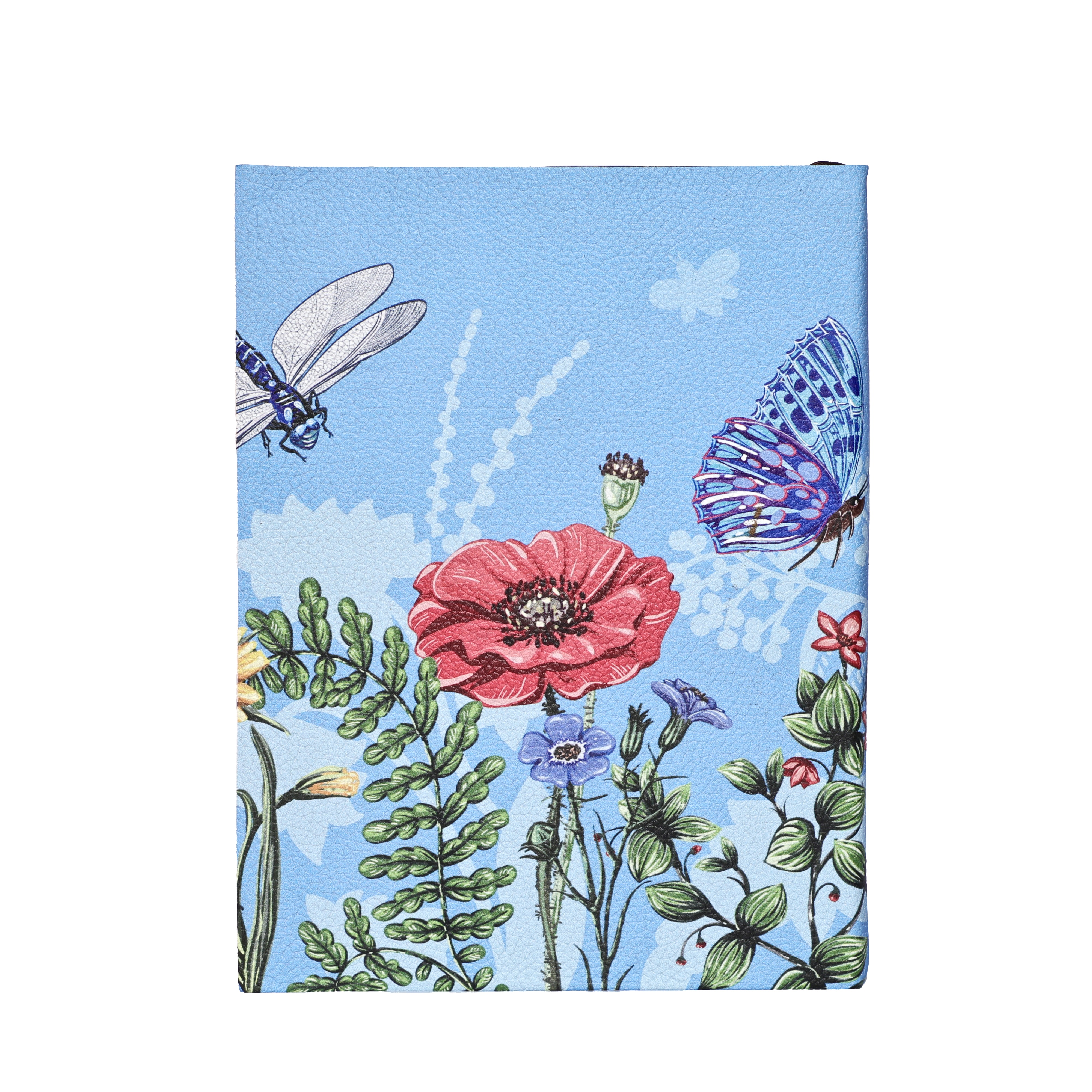 Leather Journal Notebook Blue Floral (Fiore Blu) Handmade Diary Travel Journal - Unique Gift for Her, Artists, Students, Birthday