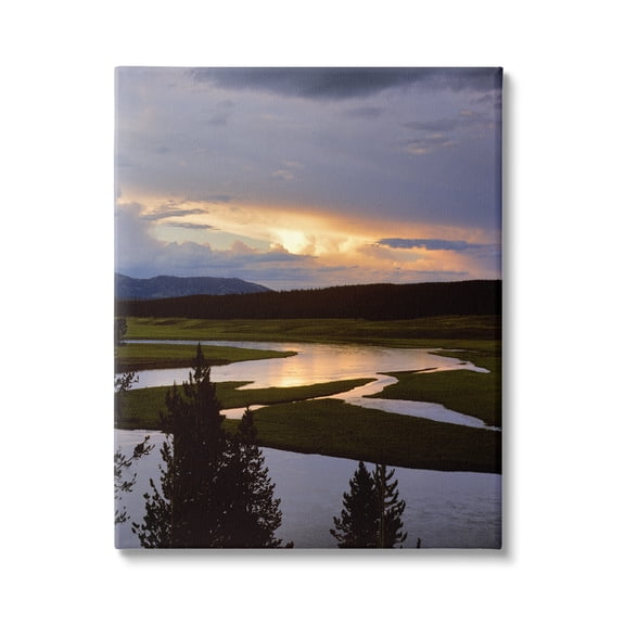 Stupell Industries River Overhead Clouds Landscape Coastal Photography Gallery Wrapped Canvas Print Wall Art