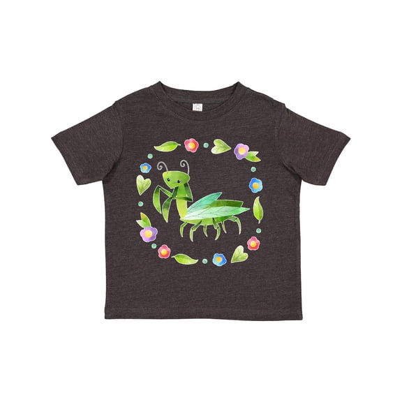Inktastic Praying Mantis with Flowers and Leaves Boys or Girls Toddler T-Shirt