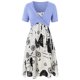 thumbnail image 1 of Vestido camisero en capas con estampado floral y tallas grandes con top cruzado cruzado Rosegal Bikinis, 1 of 5