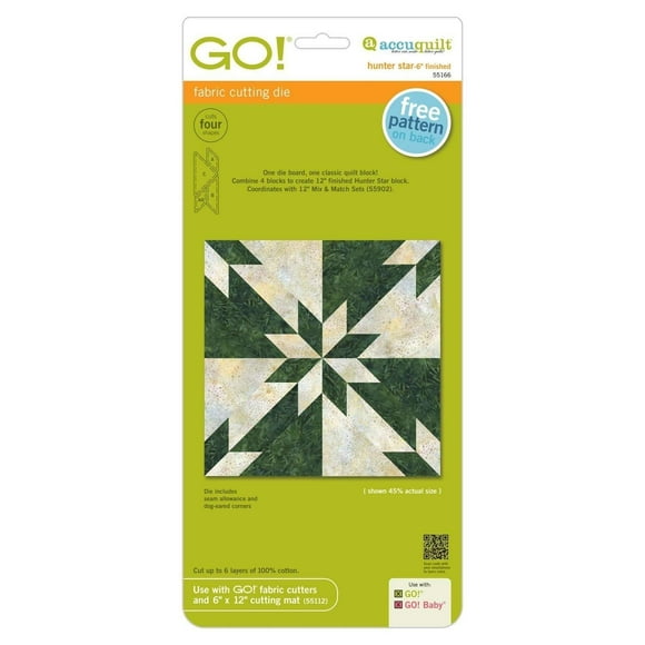 Troquel de corte de tela AccuQuilt GO! Hunter Star 15 cm