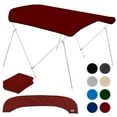 thumbnail image 1 of KNOX Universal 2 Bow Bimini Top Replacement Canvas, 600D Boat Canopy Sun Shade Cover with Storage Boot, Fits Most Small Boats & Inflatable Boats, No Frame Kit, 63" L x 39"-55" W (Burgundy), 1 of 7
