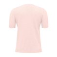 thumbnail image 5 of WTOBBY Women's Sweater T-Shirt Short Sleeve Knitted Pullover V-Neck Lightweight Casual Solid Color Top Elegant for Spring and Summer Comfort Breathable Fabric Everyday Style,Pink S, 5 of 5