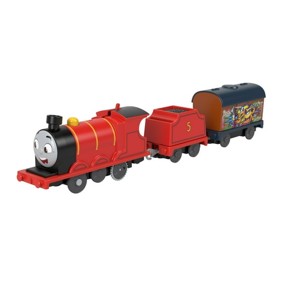 Thomas & Friends Graffiti James Motorized Toy Train Play Vehicle Engine with Tender & Cargo Car