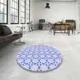 thumbnail image 4 of Ahgly Company Tapis Rond Lavable en Machine Intérieur Transitionnel Bleu Lavande, 4 Pieds Rond, 4 of 7