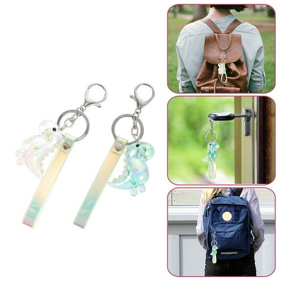 Raindrops Dinosaur Keychain Decorative Metal Bag Pendant Perfect for Keys Bags Assorted Color Lightweight 2Pcs