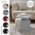 thumbnail image 6 of Simplify Faux Leather Folding Storage Ottoman Cube in Gray, 6 of 10