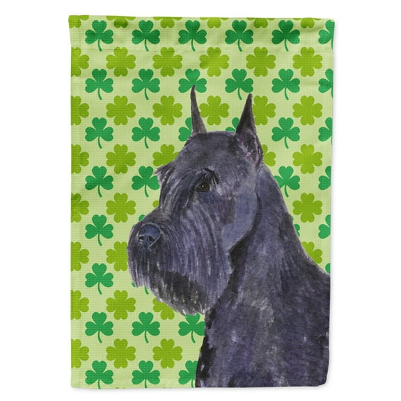 Carolines Treasures SS4454-FLAG-PARENT Schnauzer Giant St. Patricks Day Shamrock Portrait Flag  multicolor