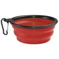 thumbnail image 1 of Plat pour Chien Pliable en Silicone - 34 oz, Rouge et Noir, 1 of 1