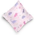 thumbnail image 5 of GZHJMY Pink Cartoon Dinosaur Pillow Cover 20 x 20 Inch, Soft Decorative Cushion Case Square Throw Pillow Cover for Sofa Living Room Couch Home Decor, 5 of 7