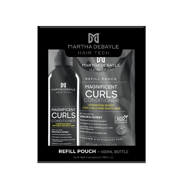 Paquete Acondicionador Martha Debayle Curls con miel + Refill Acondicionador Curls con miel 450 ml c/u