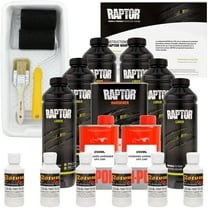 Raptor Bright White Urethane Spray-On Truck Bed Liner Roller,Tray, Brush 6 Liters