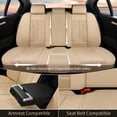 thumbnail image 5 of FLORICH Full Set Car Seat Covers, Premium Faux Leather Seat Protectors, Breathable Material Cushions Universal Fit for Most Cars, Beige, 5 of 10