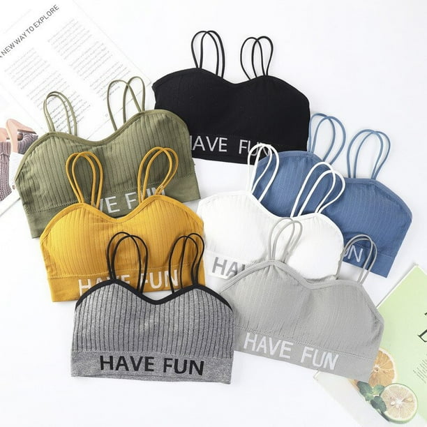 Girls Bra Breathable Teenager Bras for Kids Adolescente Lingerie Solid Color Teen Vest Girls Tube Tops Underwear 8-16YBlack14 He Qiyong unisex