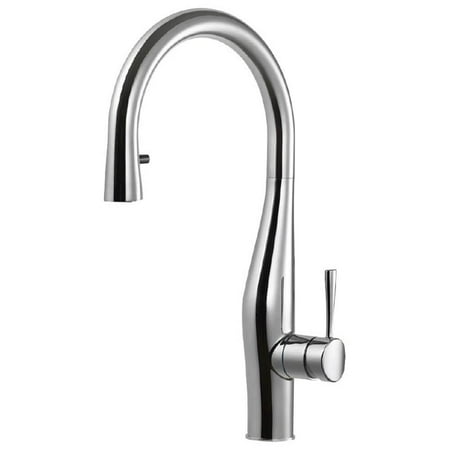 Houzer VISPD-869-PC 17 Faucet Hole Brass Polished Chrome Vision Hidden Pull Down Kitchen Faucet