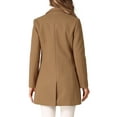 thumbnail image 3 of INSPIRE CHIC Women's Classic Notched Lapel Long Sleeves Long Overcoat L Camel, 3 of 6