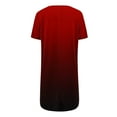 thumbnail image 4 of Womens Tunic Tops, Short Sleeve Shirts for Women Summer Fashion Loose Fit Ombre Tie Dye Long Length V Neck T-Shirts with Pockets, 4 of 5