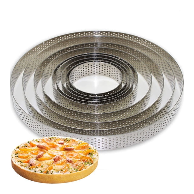 Moule à Gâteau Rond en Acier Inoxydable DIY Mousse Dessert Tarts Outil de Cuisson