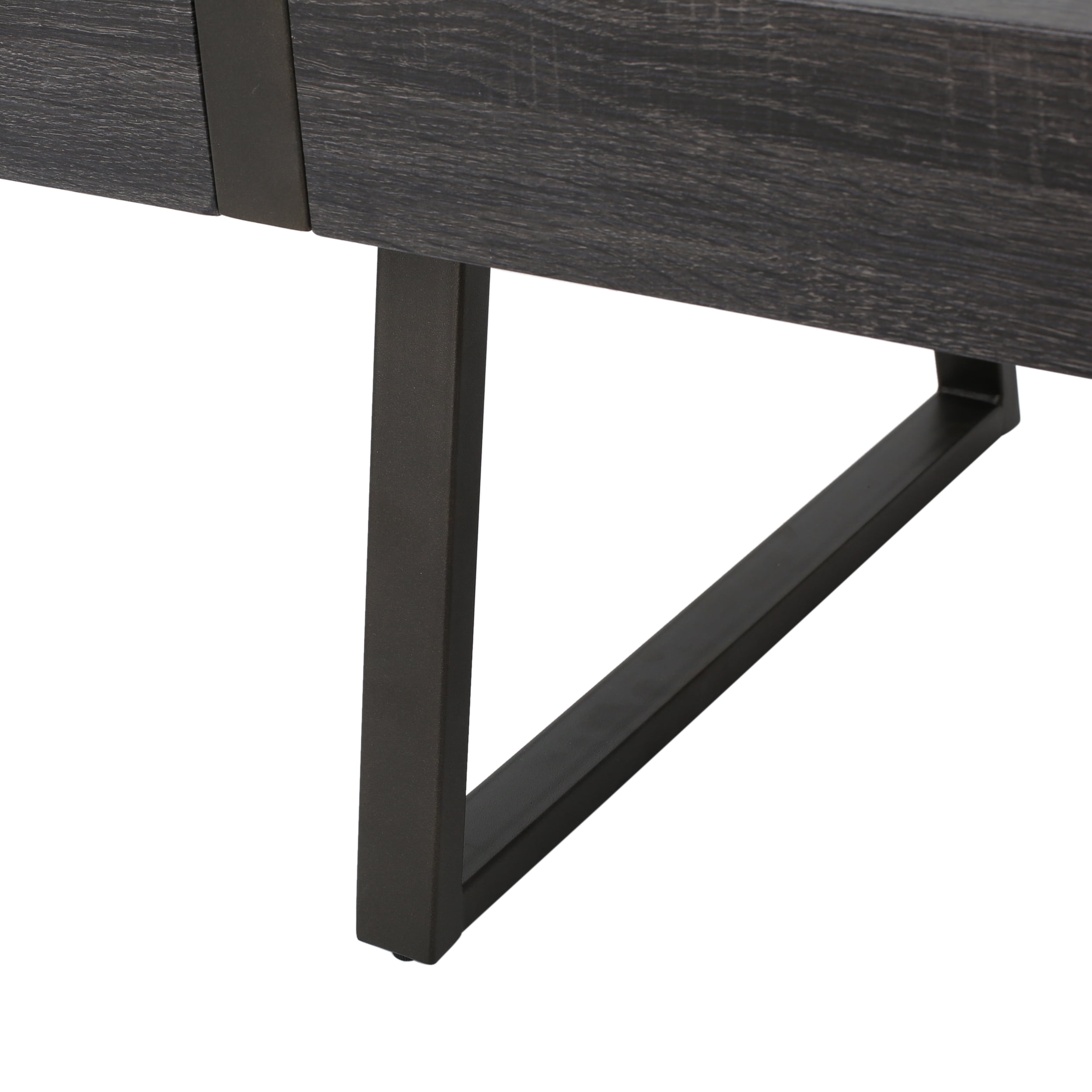 Noble House Abigail Black Oak Faux Wood Coffee Table