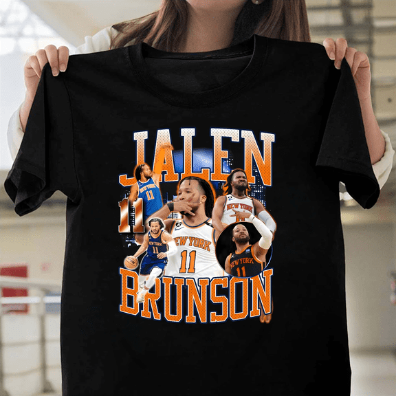 Jalen Brunson New York Halftone Vintage Look Knicks Basketball Star Art V50275 Unisex T-Shirt, Size Up to 5XL