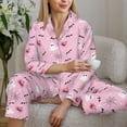 thumbnail image 6 of Picia Bat And Pumpkin Pattern Women’s Long-Sleeve Sleepwear Set - Soft 2-Piece Loungewear with Pockets, Comfy PJs for Relaxing Nights-Large, 6 of 7