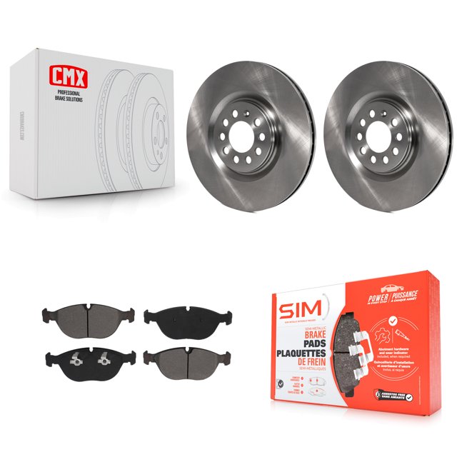 Transit Auto Front Disc Brake Rotors and Semi-Metallic Pads Kit for Car 2006 Audi TT Quattro 3.2L K8S-103112