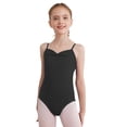 thumbnail image 4 of Hansber Gymnastics Leotards for Girls Sleeveless Camisole Leotard Ballet Dance Practice Ballerina Outfit Black 120, 4 of 6