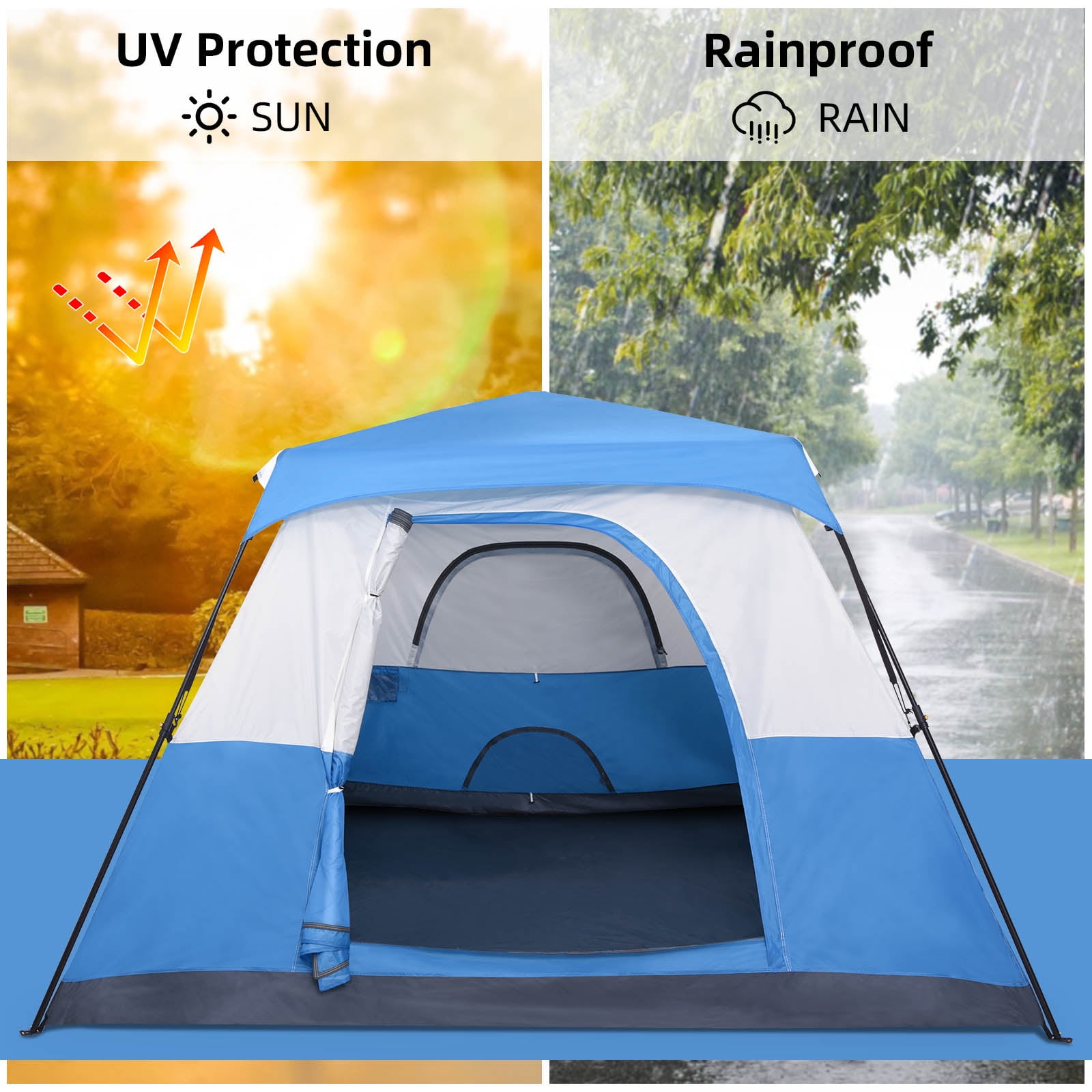 2021 Automatic 6 Person Family Camping Tent Portable Instant Tent Automatic Tent Waterproof Windproof For Camping Hiking Mountaineering Walmart Com Walmart Com
