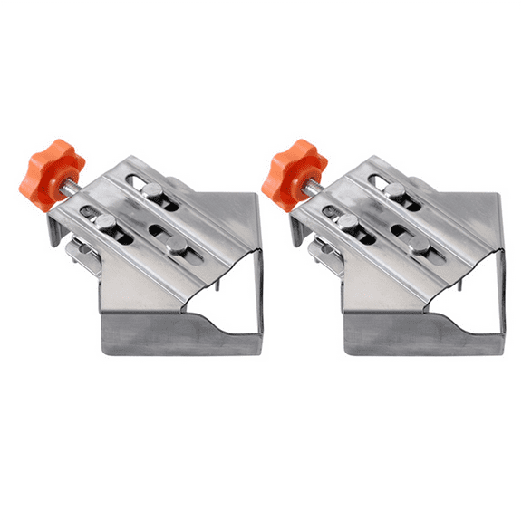 2Pc Carpenter Quick Positioning Clamp for Wood Panel Splicing 90 Degree Right Angle Fixing Clip Right Angle Clamp-Closed,2 x Right Angle Clamp,Photo Color