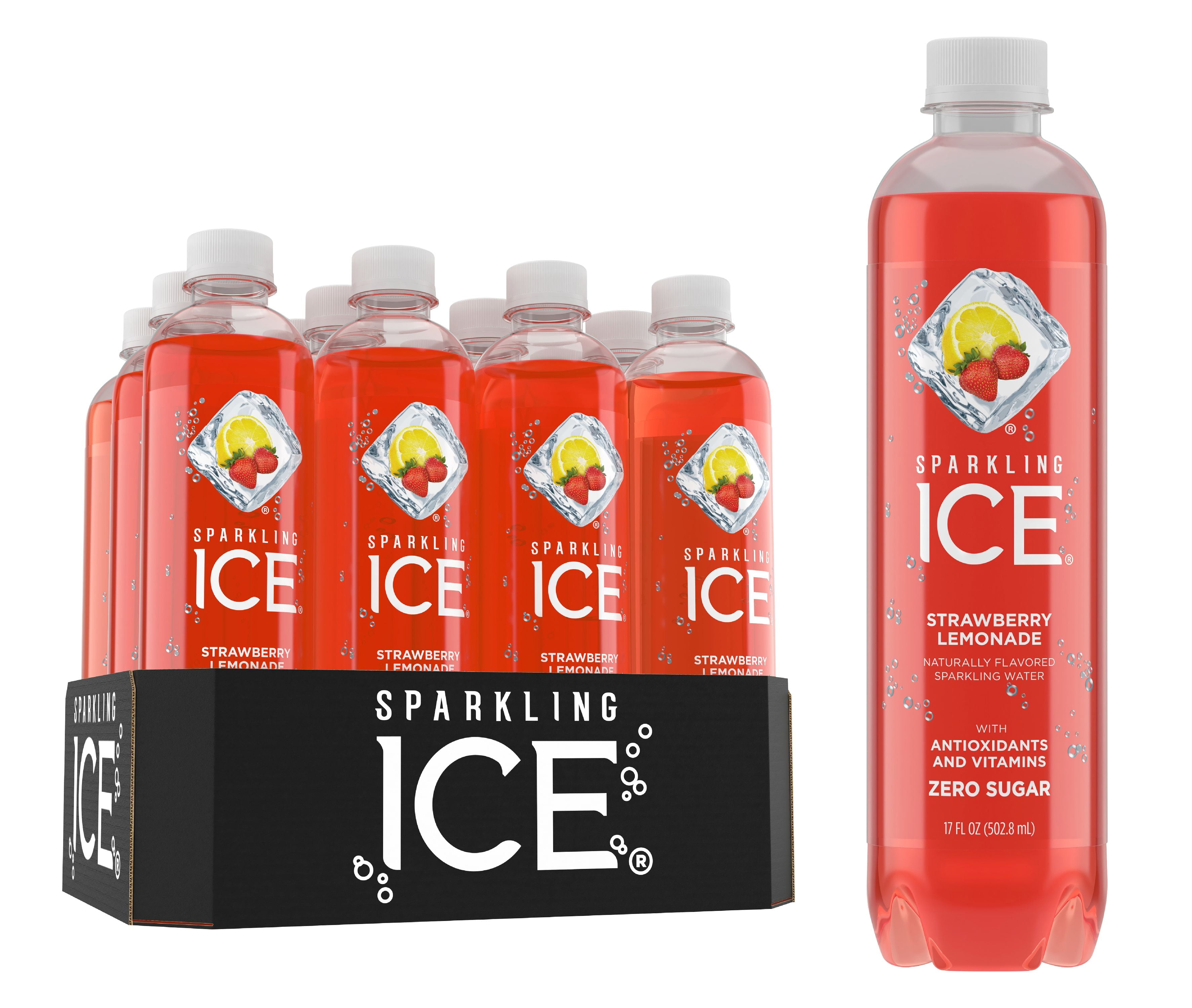 Sparkling Ice, Strawberry Lemonade, 17 Fl Oz, 12 Count