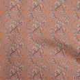 thumbnail image 1 of oneOone Cotton Poplin Orange Fabric Asian Japanese Floral Quilting Supplies Print Sewing Fabric By The Yard 56 Inch Wide, 1 of 4
