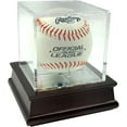 thumbnail image 4 of DECOMIL - UV Single Baseball Holder Display Holder, Case - UV Protection Acrylic Cube with Wooden Stand Cherry Finish, 4 of 4