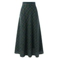 thumbnail image 5 of Miqool Women's Maxi Skirt Vintage Plaid High Waist Tartan Pleated A Line Long Skirt with Pockets, 5 of 8