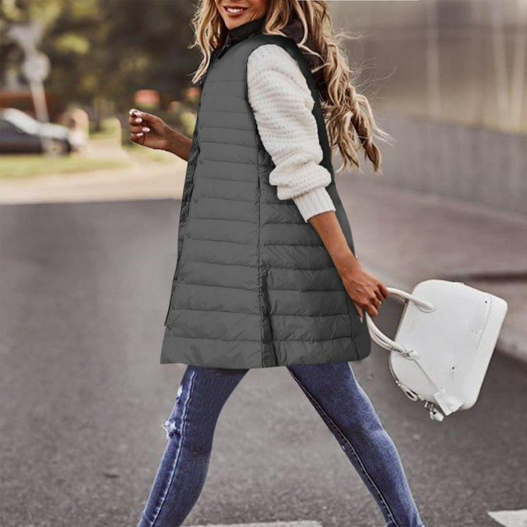 2DXuixsh Plus Size for Women Fall Clothes Women's Long Winter Vest