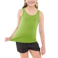 thumbnail image 6 of FAVIPT Girls 5 Pack Tank Tops Summer Boys Cotton Sleeveless Crewneck Undershirts Casual Cute Solid Color Athletic Tanks Green,8-9 Years, 6 of 8