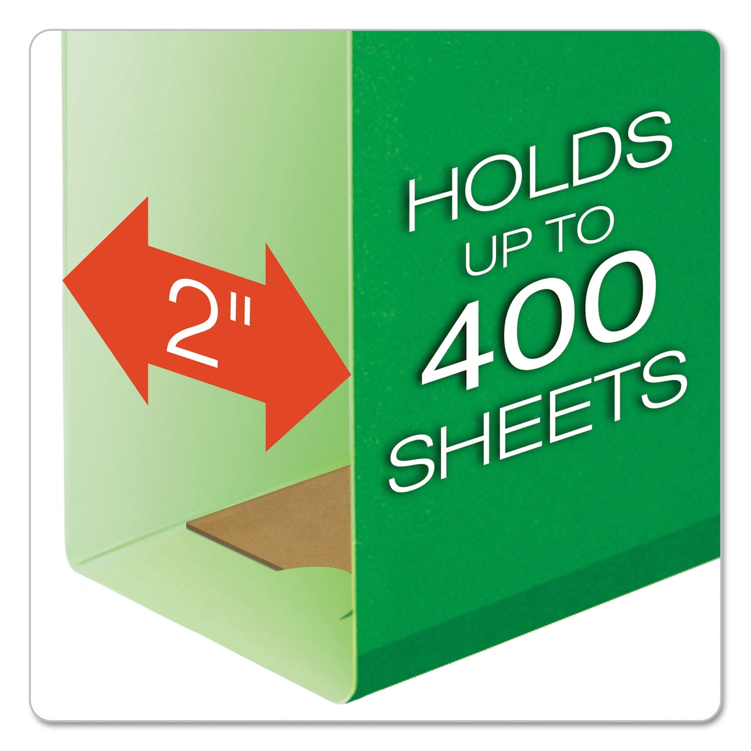 Pendaflex Reinforced 2" Extra Capacity Hanging Folders Letter Bright Green 25/Box 4152X2BGR