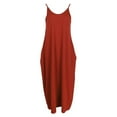 thumbnail image 2 of Vestido informal sin mangas con hombros descubiertos y hombros descubiertos para mujer con bolsillo Orange XL Zulema vestido maxi largo de las mujeres, 2 of 8