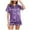 Purple, variant on GHSOHS Sleepwear Pajamas for Women Set Silk Pajama Set Fashion Colorful Printed Short Sleeve Shorts Home Pajama Shirt and Pant 2 Piece Outfits Nightwear Pj Lounge Sets 2 Piece Outfits