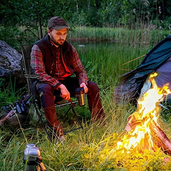 DORTALA 360 Degree Swivel Hunting Blind Chair, Portable Swivel Blind Stool w/Armrest, Sturdy Metal Frame, Mesh Back, Ground Hunting Blind Chair for Adults, Great for Outdoor, Hunti