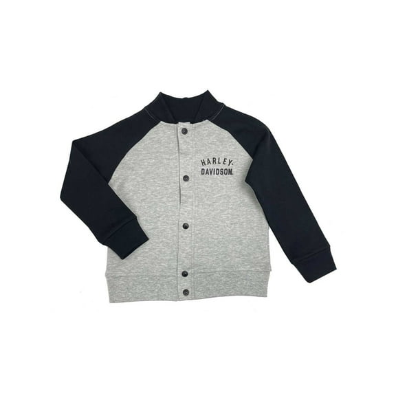 Harley-Davidson Little Boys' Bar & Shield Toddler Varsity Knit Jacket (4T/5T), Harley Davidson
