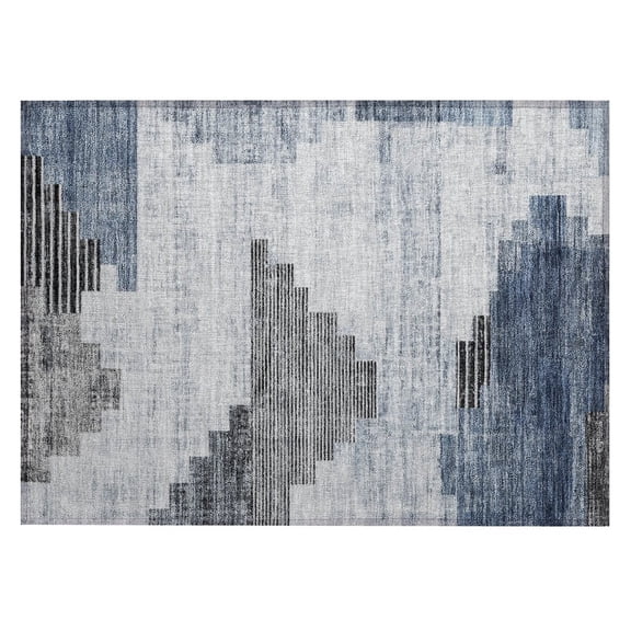 Dalyn Rugs Machine Washable Indoor/Outdoor Chantille Blue 1'8" x 2'6" Rug