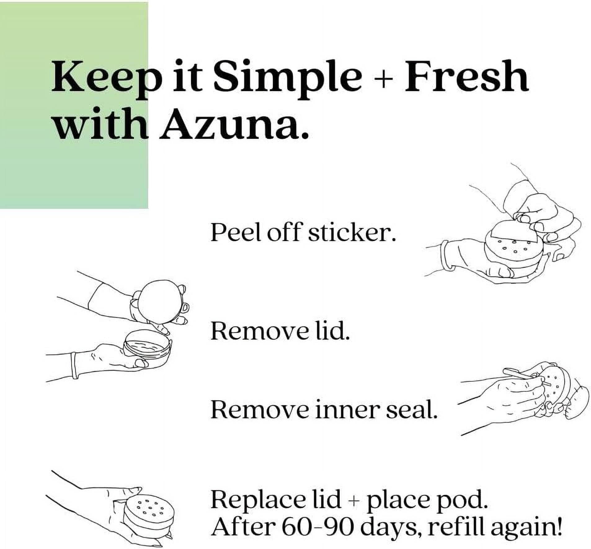 Azuna All-Natural Odor Remover Gel, Large Room | Air Purifier with Tea Tree Oil | Plant-Based & Long Lasting | For Pet Odors, Smoke & Strong Odors | Natural Scent, 8 oz.