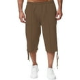 thumbnail image 3 of Tiijoy Men's Relaxed Fit Cotton Linen Capri Pants Lightweight Breathable Casual 3/4 Pants, 3 of 8