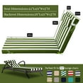 thumbnail image 6 of Outdoor Chaise Lounge Cushion, High-Density Foam Fill Patio Furniture Bench Cushions with Ties, Thicken Waterproof Replacement Back Chaise Cushions for Pool, Sand Beach (Grass Green White Stripes), 6 of 6