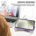 thumbnail image 3 of Phone Case for Samsung Galaxy S24 Ultra Wallet Cover with Shoulder Strap & Wrist Strap, Card Holder Slots Stand PU Leather Zipper Pocket Flip Case Magnetic Buckle Women Girls for S24 Ultra, Purple, 3 of 10