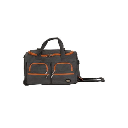 Rockland Adult Adjustable, Shoulder Strap, Handle, Pockets, Wheeled Travel Duffel Bags, Gray
