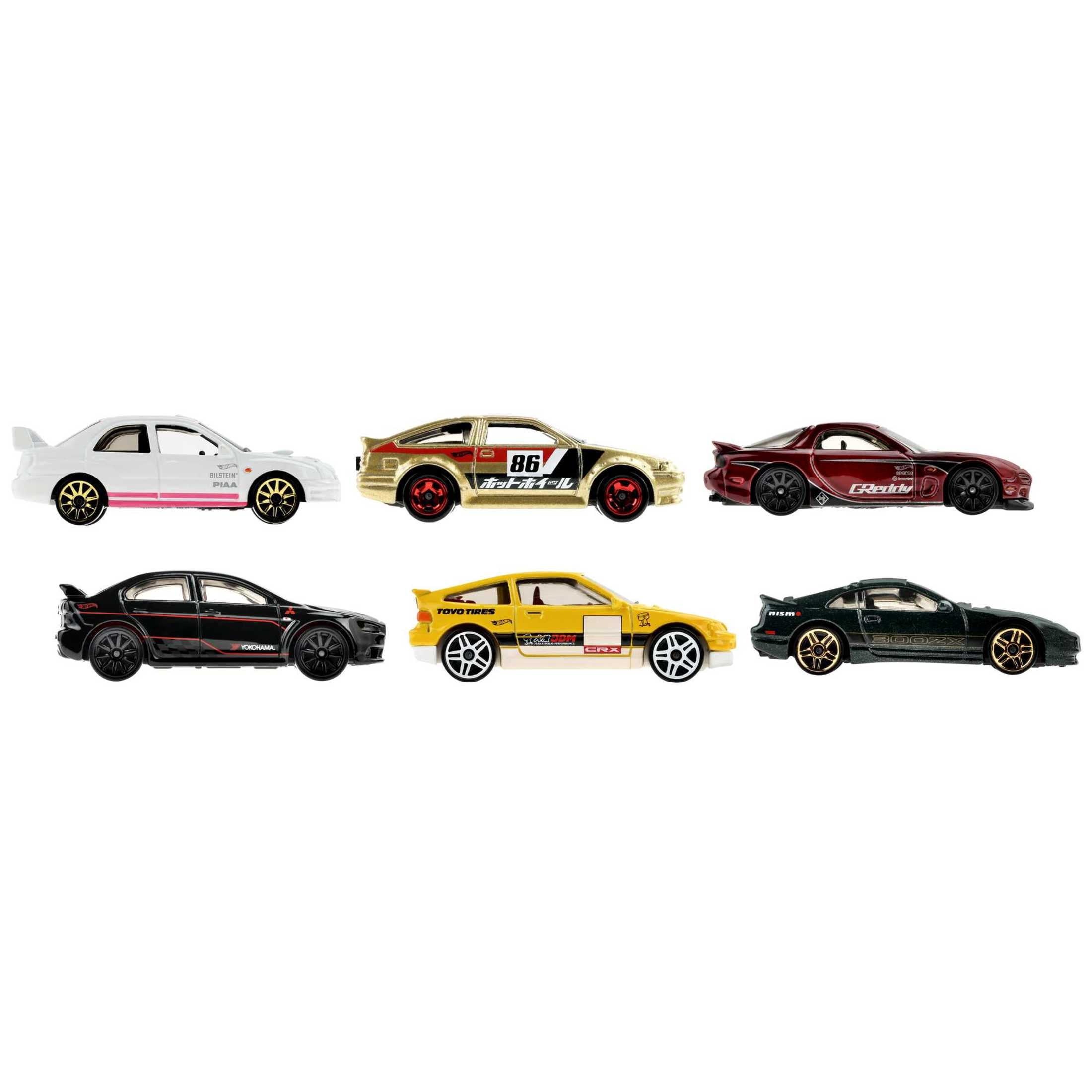Hot Wheels Japanese Vehicles Themed Multipack of 6 Toy Cars, Gift for Kids & Collectors