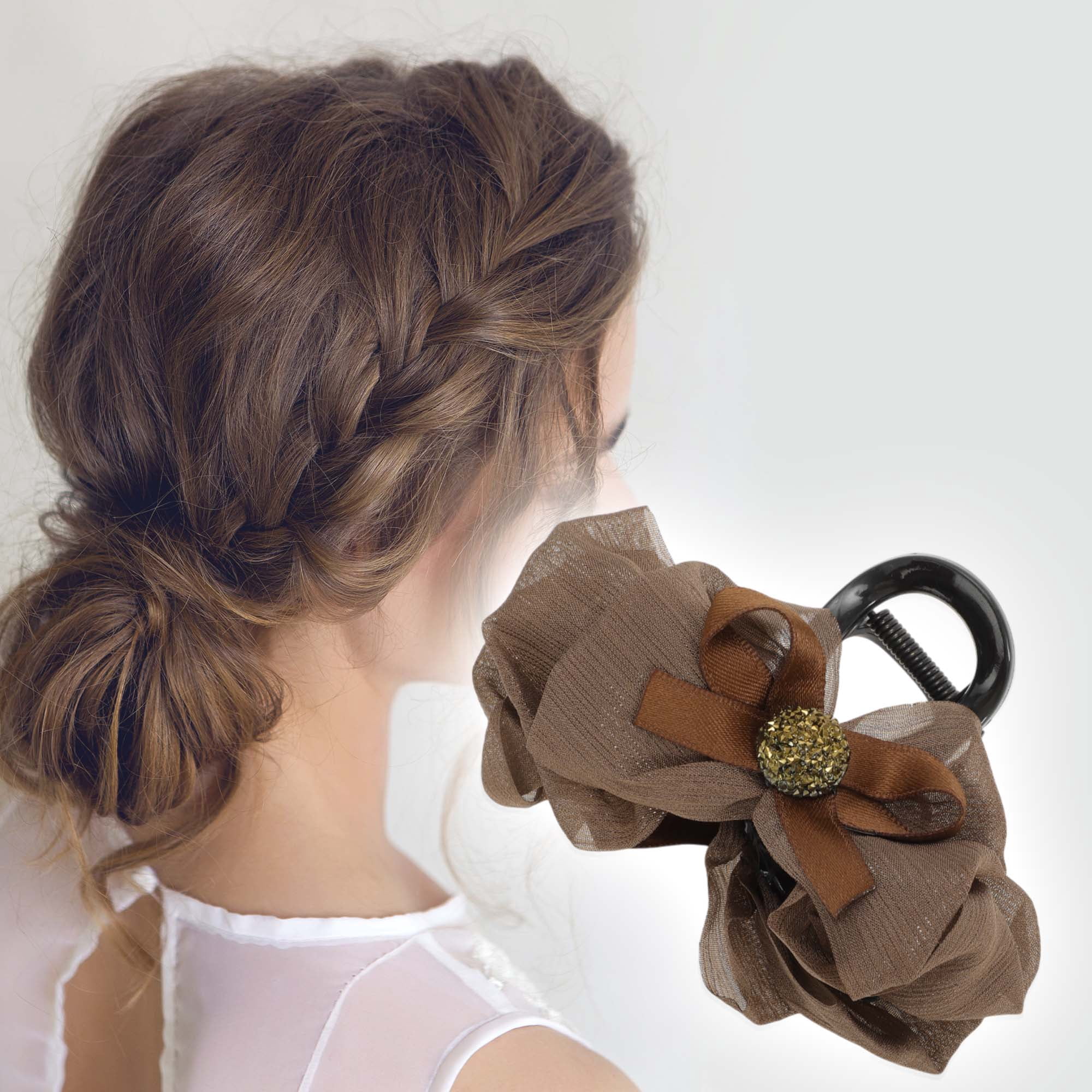 Unique Bargains Fashion Bow Hair Clips Coffee Color Black Wine Red 3 Pcs