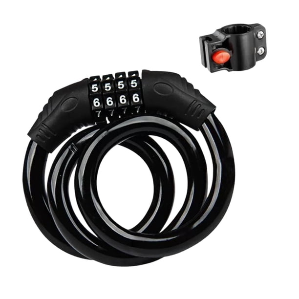 Candado para bicicleta con código de 4 dígitos y combinación reiniciable para bicicleta de montaña. con estante de bloqueo